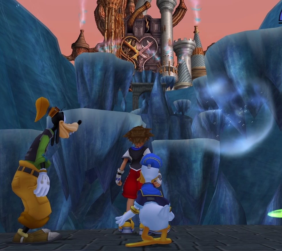 Sora and crew at Hollow Bastion